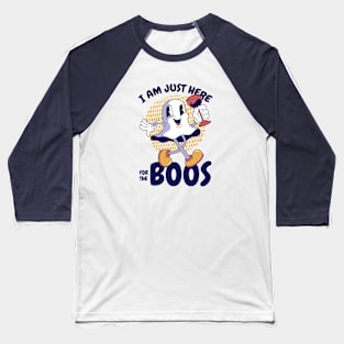 Funny Retro Ghost Cartoon // I'm Just Here for the Boos Baseball T-Shirt